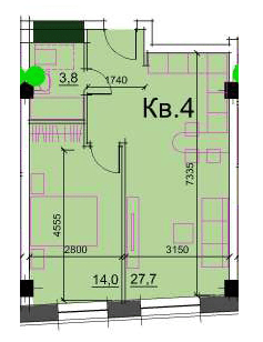 1-комнатная 45.5 м² в ЖК Loft White от 36 050 грн/м², Днепр