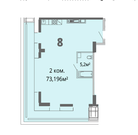 2-кімнатна 73.19 м² в ЖК Грані від 26 200 грн/м², Дніпро