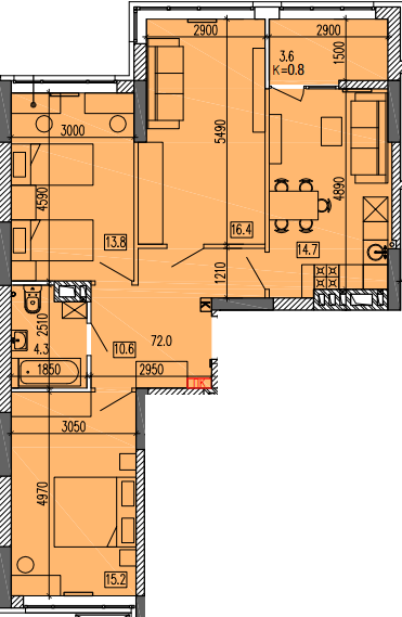 3-комнатная 79.9 м² в ЖК Затишний-2 от 25 000 грн/м², Днепр