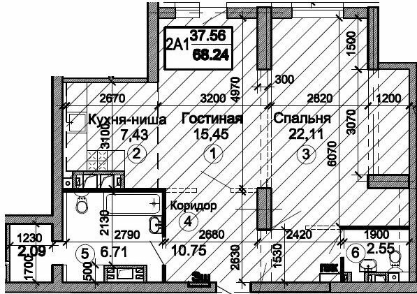 2-кімнатна 71.75 м² в ЖК Тріумф від 23 000 грн/м², Дніпро