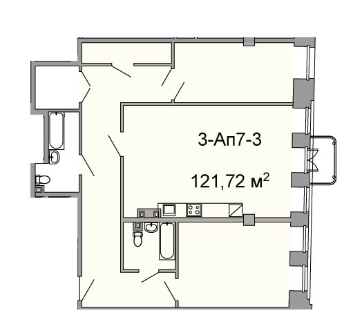 3-комнатная 121.72 м² в ЖК Троицкий от 43 250 грн/м², Днепр