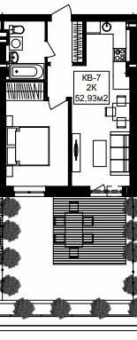 2-комнатная 52.93 м² в ЖК Янтарный от 22 350 грн/м², Днепр