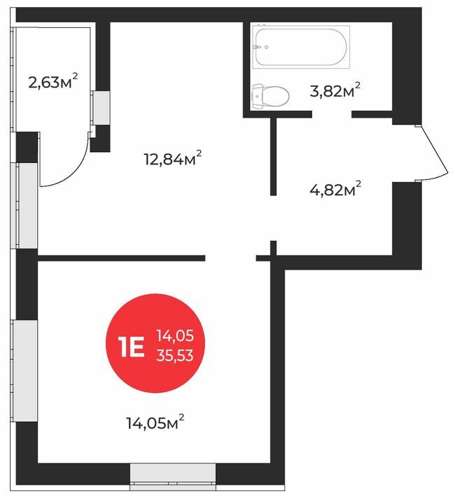 1-кімнатна 35.53 м² в ЖК Молодість від 23 800 грн/м², м. Ірпінь