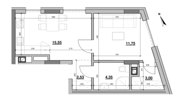 1-кімнатна 37.18 м² в ЖК Вілла Погулянка від 49 977 грн/м², Львів