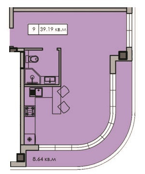 1-кімнатна 39.19 м² в ЖК CRYSTAL LUX від 18 650 грн/м², с-ще Ліски