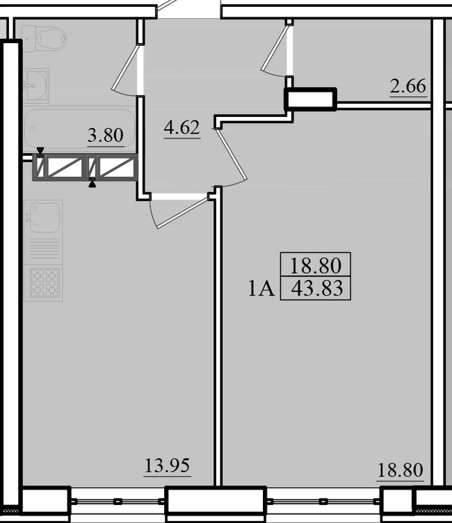 1-кімнатна 43.83 м² в ЖК Морський від 17 250 грн/м², м. Чорноморск