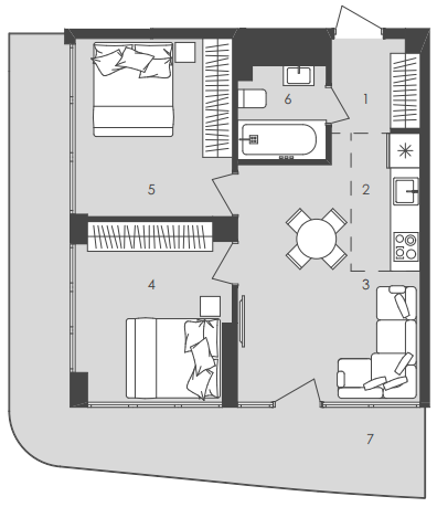 2-комнатная 54.33 м² в  Aura Apart от 36 900 грн/м², Одесса