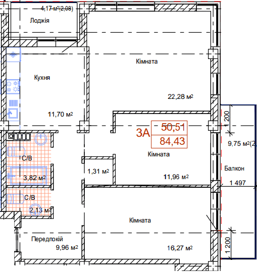 3-кімнатна 84.43 м² в ЖК Art House від 59 600 грн/м², Одеса