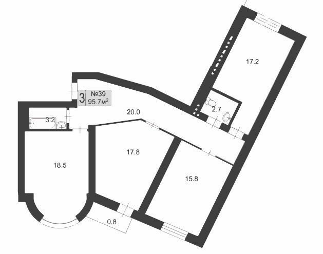 3-комнатная 95.7 м² в ЖК Palais Royal (Зеленый Мыс) от 35 350 грн/м², с. Крыжановка