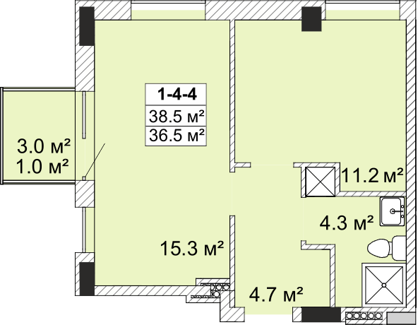 1-комнатная 38.5 м² в ЖК SMART City-2 от 21 300 грн/м², Одесса