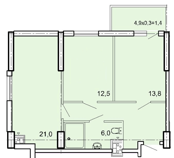2-кімнатна 65.8 м² в ЖК Акрополь від 30 400 грн/м², Одеса