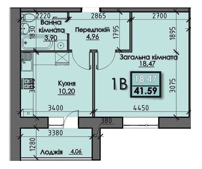 1-кімнатна 41.59 м² в ЖК SANTORINI від 20 000 грн/м², Суми