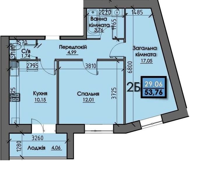 2-кімнатна 53.76 м² в ЖК SANTORINI від 18 000 грн/м², Суми