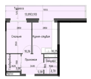 1-кімнатна 35.8 м² в ЖК Простір+ на Дачній від 31 250 грн/м², Одеса