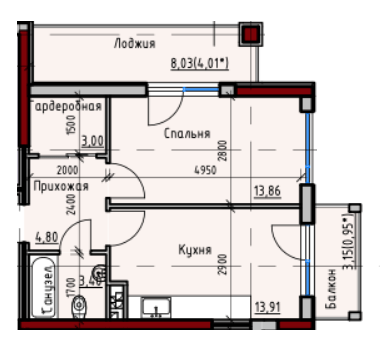 1-кімнатна 43.93 м² в ЖК Простір+ на Дачній від 29 450 грн/м², Одеса