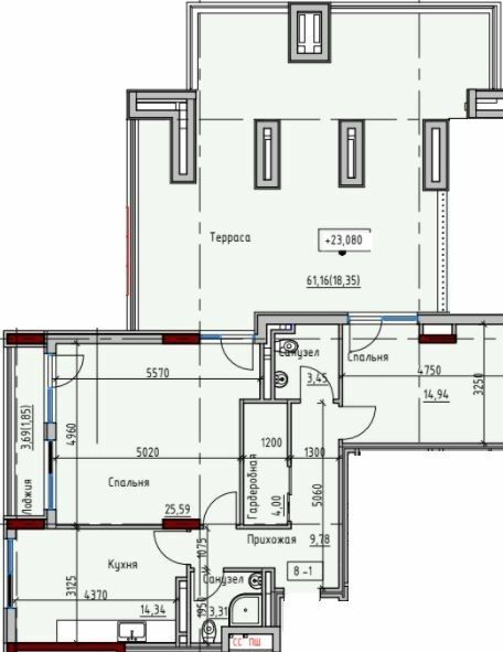 2-комнатная 95.61 м² в ЖК Пространство на Донского от 25 550 грн/м², Одесса