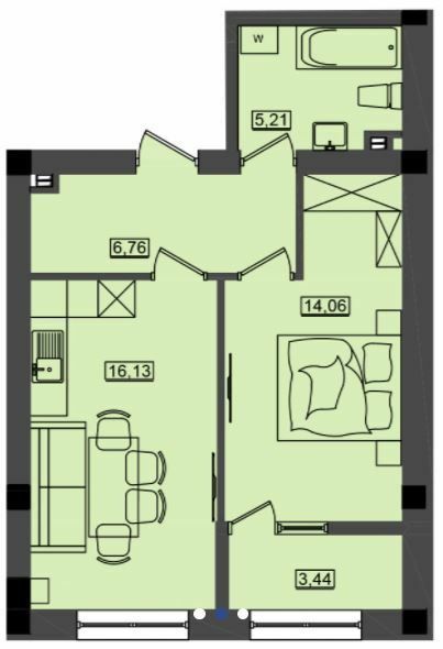 1-комнатная 45.1 м² в ЖК Дом у моря Premier от 18 400 грн/м², г. Южное