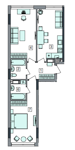 2-кімнатна 67.81 м² в ЖК Евромісто-2 від 25 500 грн/м², с. Крюківщина