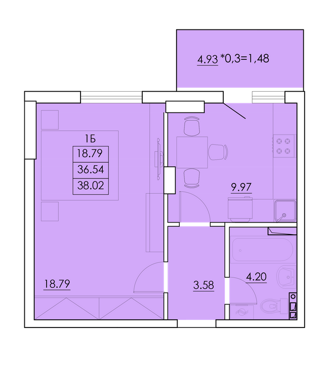 1-кімнатна 38.02 м² в ЖК Ventum від 18 000 грн/м², с. Крижанівка
