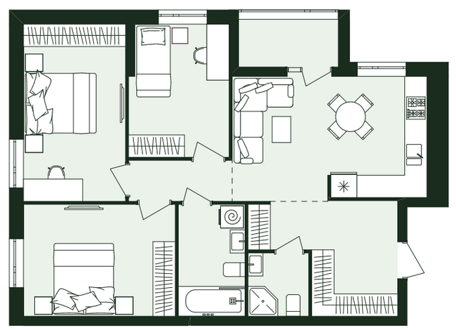 3-кімнатна 75.29 м² в ЖК Avalon Zelena Street від 29 500 грн/м², Львів