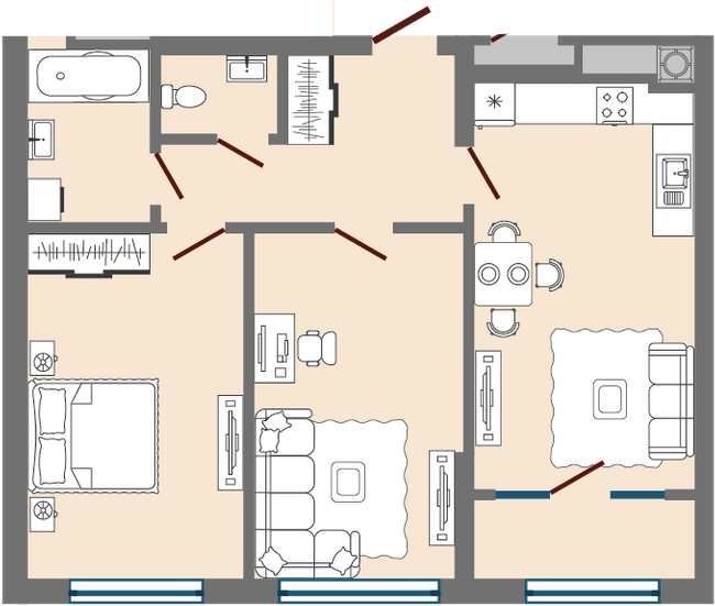 2-кімнатна 70.78 м² в ЖК Greenville Park Lviv від 27 950 грн/м², Львів