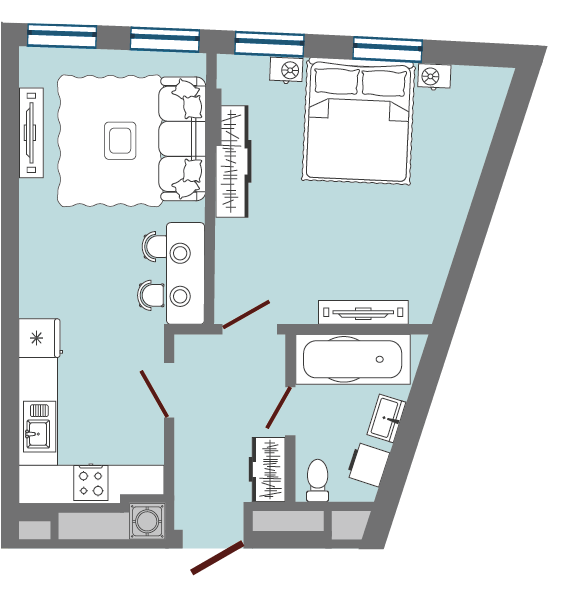 1-кімнатна 45.19 м² в ЖК Greenville Park Lviv від 29 150 грн/м², Львів