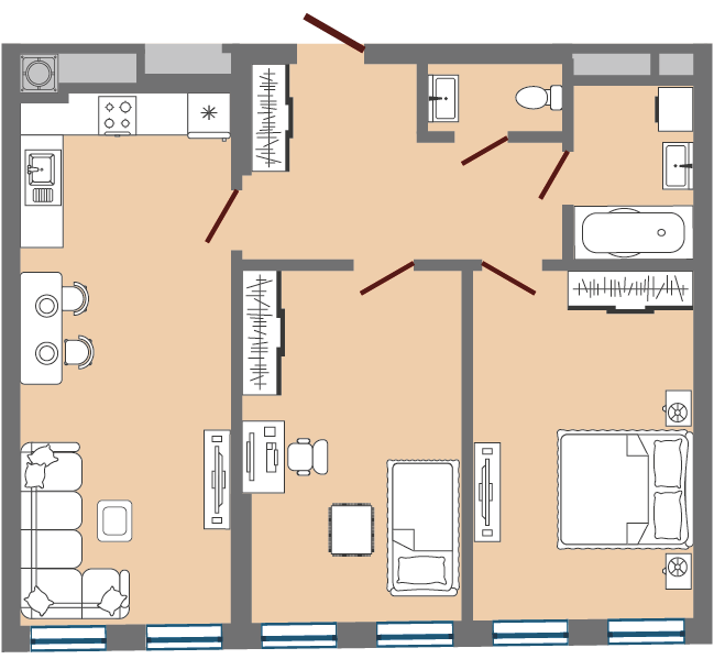 2-кімнатна 70.17 м² в ЖК Greenville Park Lviv від 31 350 грн/м², Львів