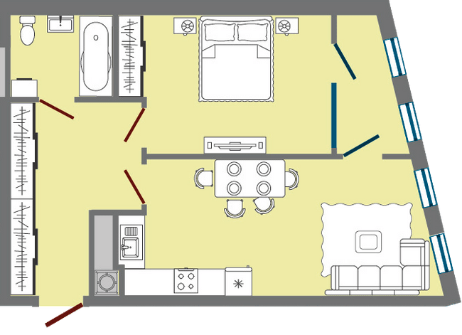 1-комнатная 54.43 м² в ЖК Greenville Park Lviv от 25 850 грн/м², Львов