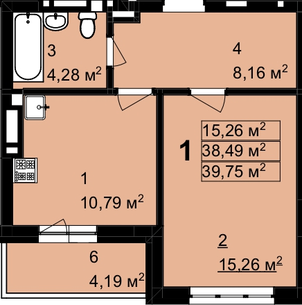 1-кімнатна 39.75 м² в ЖК Q-4 "Quoroom Grand Avenue" від 27 650 грн/м², Львів