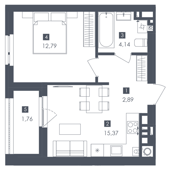 1-кімнатна 36.95 м² в ЖК Safe Town від 36 700 грн/м², Львів