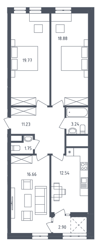 3-кімнатна 86.97 м² в ЖК Малоголосківські пагорби від 25 400 грн/м², Львів