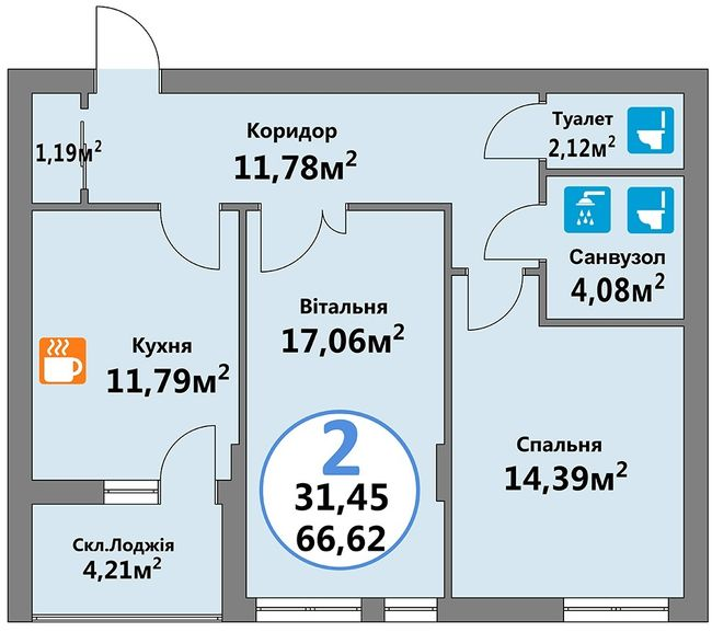 2-комнатная 66.62 м² в ЖК Эко-дом на Козельницкой от 42 500 грн/м², Львов