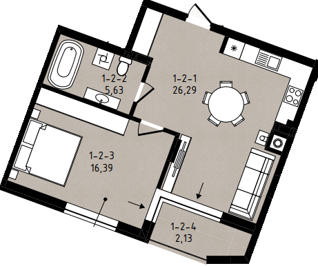 1-кімнатна 50.4 м² в ЖК на вул. Мечникова, 39а, 39б від 32 650 грн/м², Львів