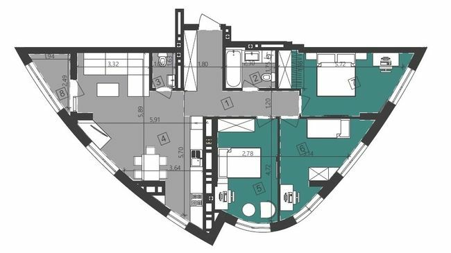 3-кімнатна 86.83 м² в ЖК Парус City від 21 900 грн/м², Львів