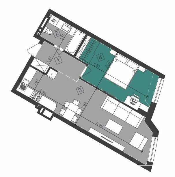 1-комнатная 53.18 м² в ЖК Парус City от 27 700 грн/м², Львов