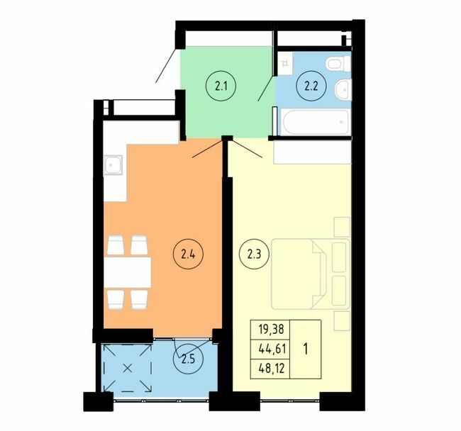 1-комнатная 48.12 м² в ЖК ул. Замарстыновская, 134А от 25 450 грн/м², Львов