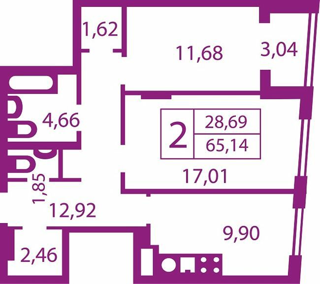 2-комнатная 65.14 м² в ЖК Счастливый от 16 200 грн/м², Львов