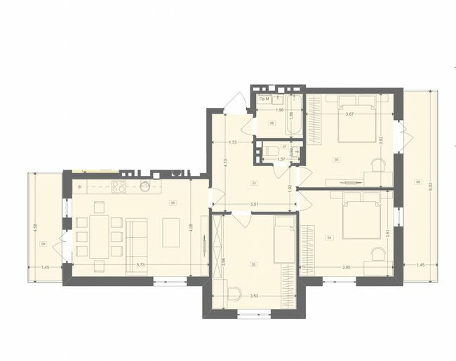 3-кімнатна 85.48 м² в ЖК Етно Дім від 18 500 грн/м², с. Горішній