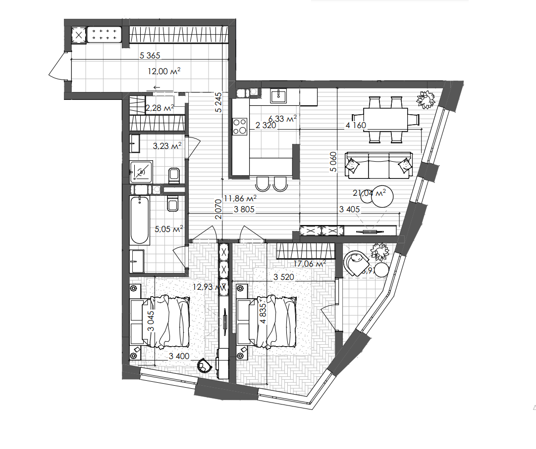 2-кімнатна 95.75 м² в ЖК Krauss Gallery від 119 700 грн/м², Київ