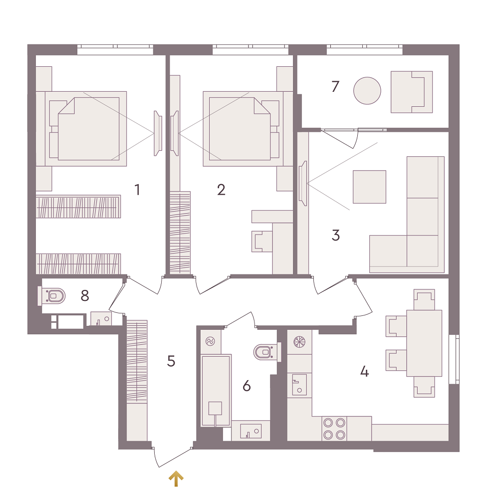 3-комнатная 82.38 м² в ЖК Senat от 34 840 грн/м², Киев