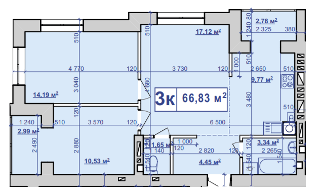 3-комнатная 66.83 м² в ЖК Парковий маєток от 11 500 грн/м², Ивано-Франковск