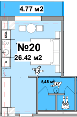 1-кімнатна 26.42 м² в Апарт-комплекс Resort Medical Park від 90 750 грн/м², с. Поляниця