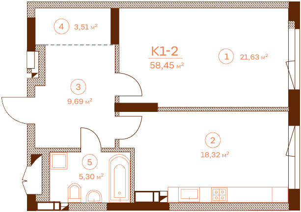 1-комнатная 58.45 м² в ЖК Stanford от 65 450 грн/м², Киев