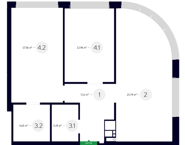 2-кімнатна 71.17 м² в ЖК White Lines від 79 250 грн/м², Київ