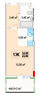 Смарт 23.8 м² в ЖК Кузьмінський 2 від 19 000 грн/м², Київ