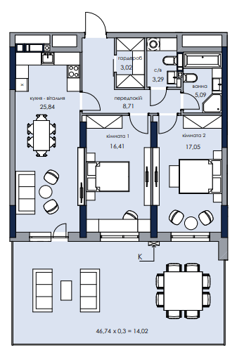 2-кімнатна 94.43 м² в ЖК Новий Автограф від 35 300 грн/м², Київ