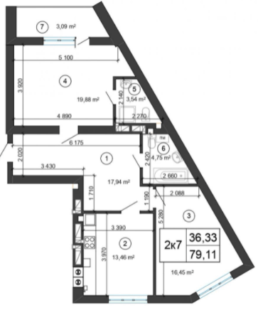 2-комнатная 81.6 м² в ЖК Сырецкий парк от 24 450 грн/м², Киев