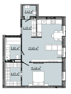 2-кімнатна 59.19 м² в ЖК Osnova від 18 100 грн/м², Запоріжжя