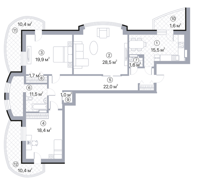 3-комнатная 142.5 м² в ЖК Киевский Шлях от 15 600 грн/м², г. Борисполь