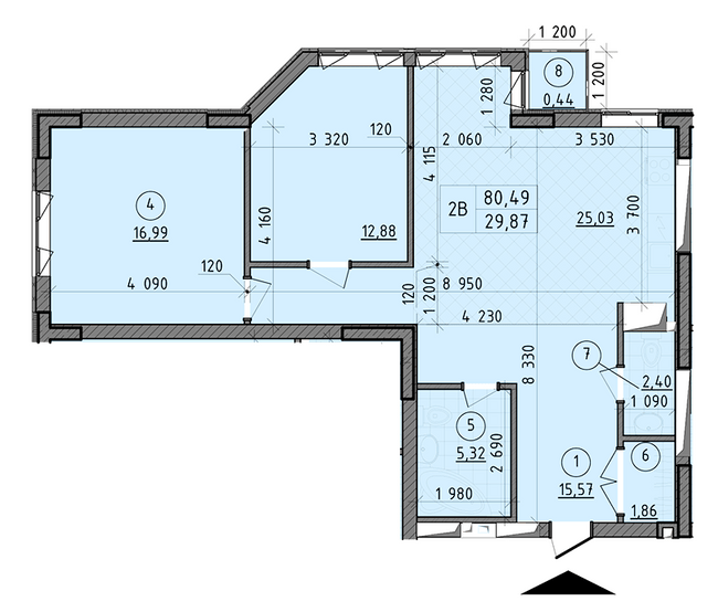 2-кімнатна 80.49 м² в ЖК Зеніт від 27 000 грн/м², м. Вишгород